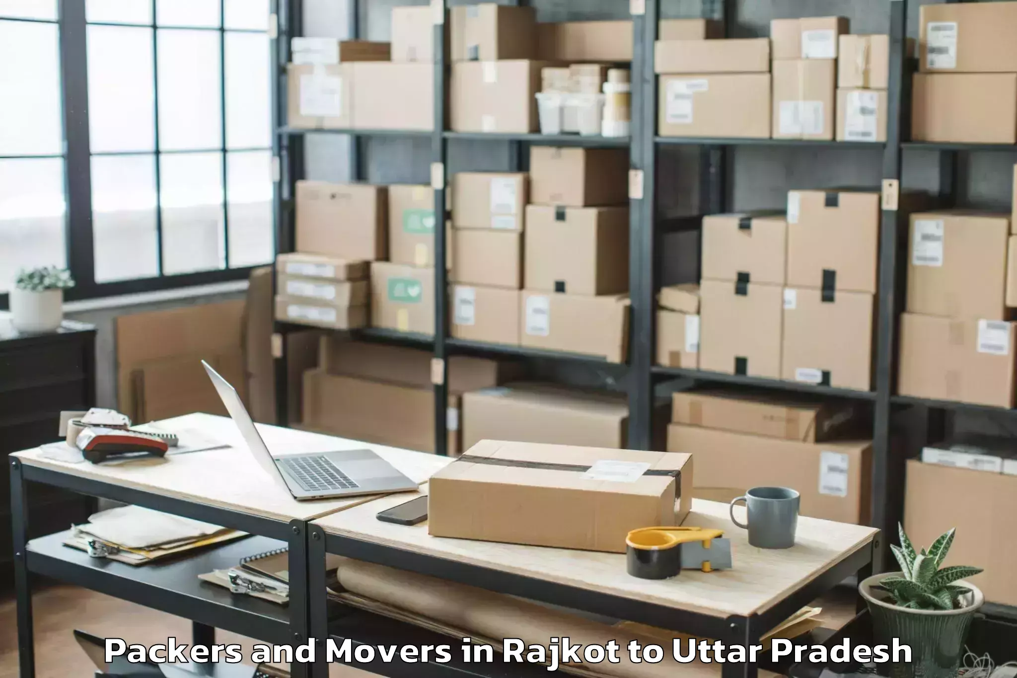 Trusted Rajkot to Bundelkhand University Jhansi Packers And Movers